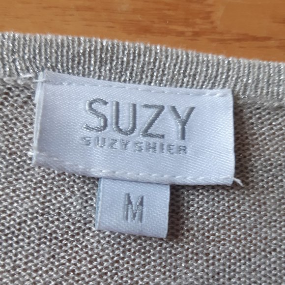 Suzy Shier Silver Sparkly Cardigan Medium - Picture 14 of 14
